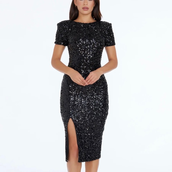 Dress the population sequin black dress. Medium - Picture 2 of 11